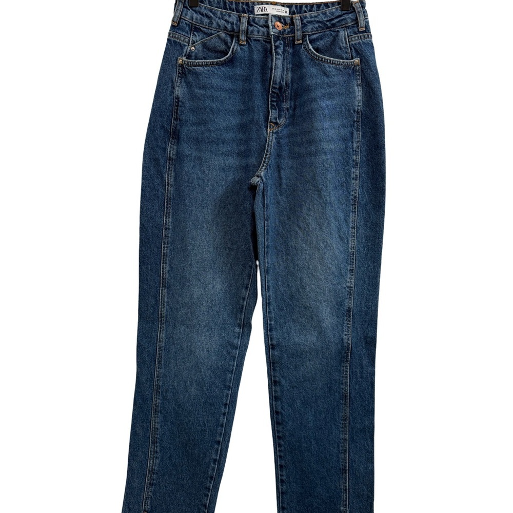 Zara Women's Dark Blue Straight Leg Jeans